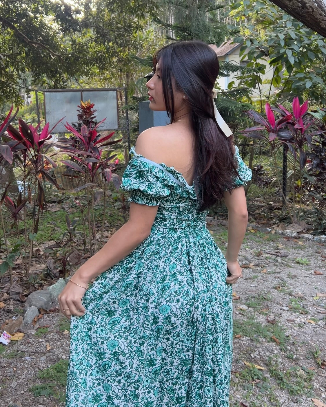 Belle Green Floral Print Sundress