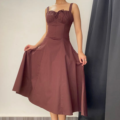 Sabrina Brown Bustier Sundress