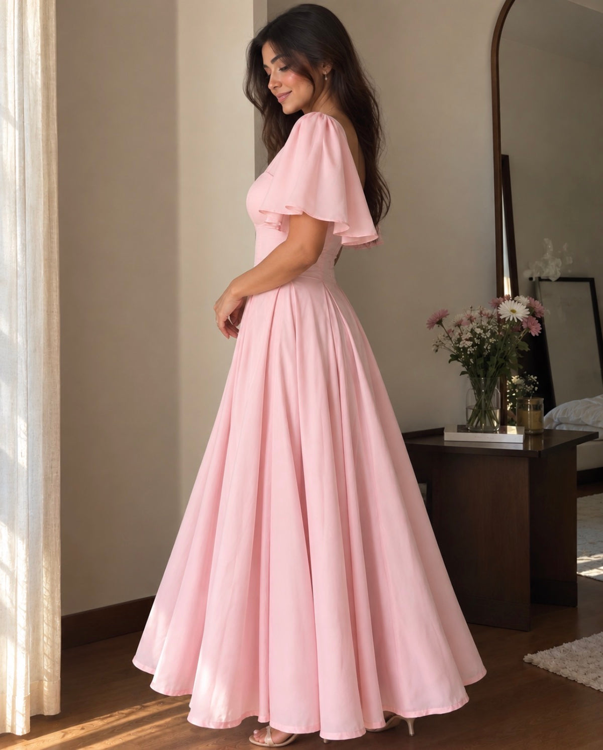Giorgina Baby Pink Maxi Dress