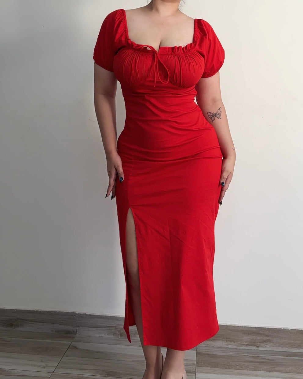 Samaria Red Rose Bustier Dress