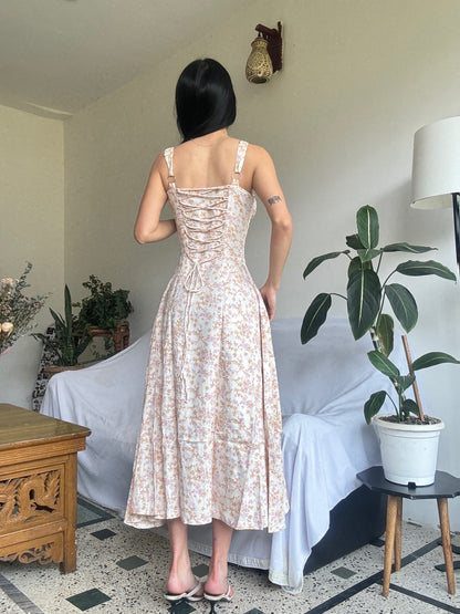 Sabrina Ivory Floral Print Bustier Sundress