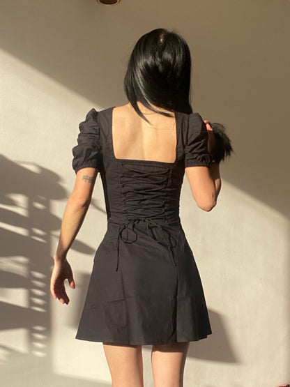 Dahlia Black Corset Mini Dress