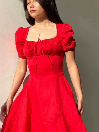 Josefina Red Rose Bustier Sundress