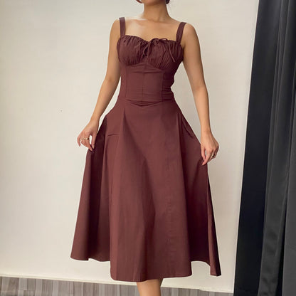 Sabrina Brown Bustier Sundress