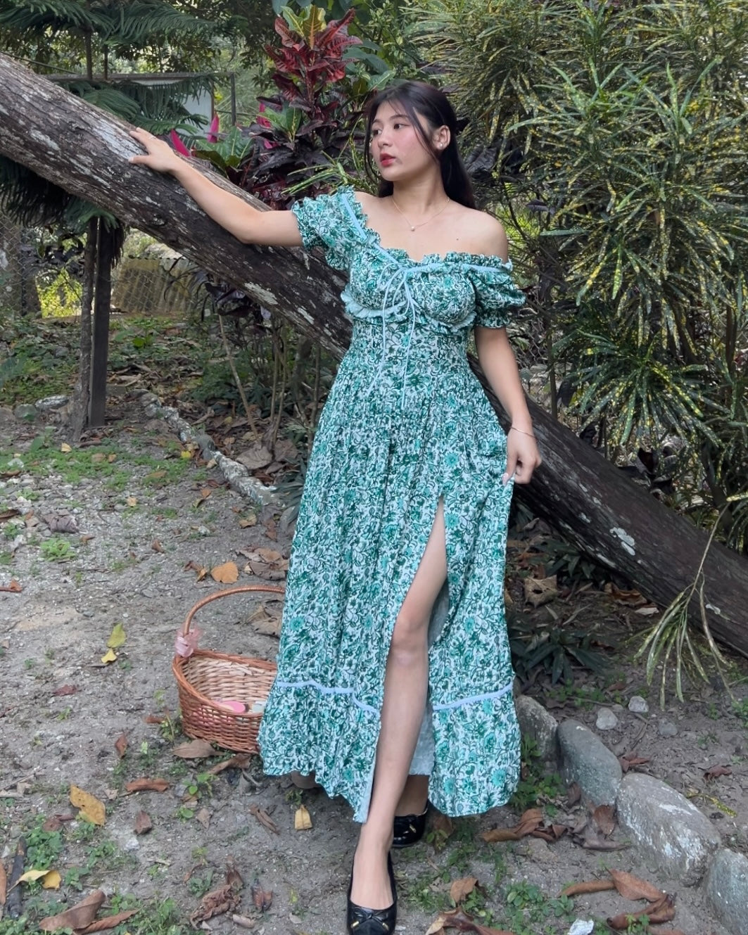 Belle Green Floral Print Sundress