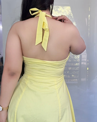 Golden Hour Halter Dress