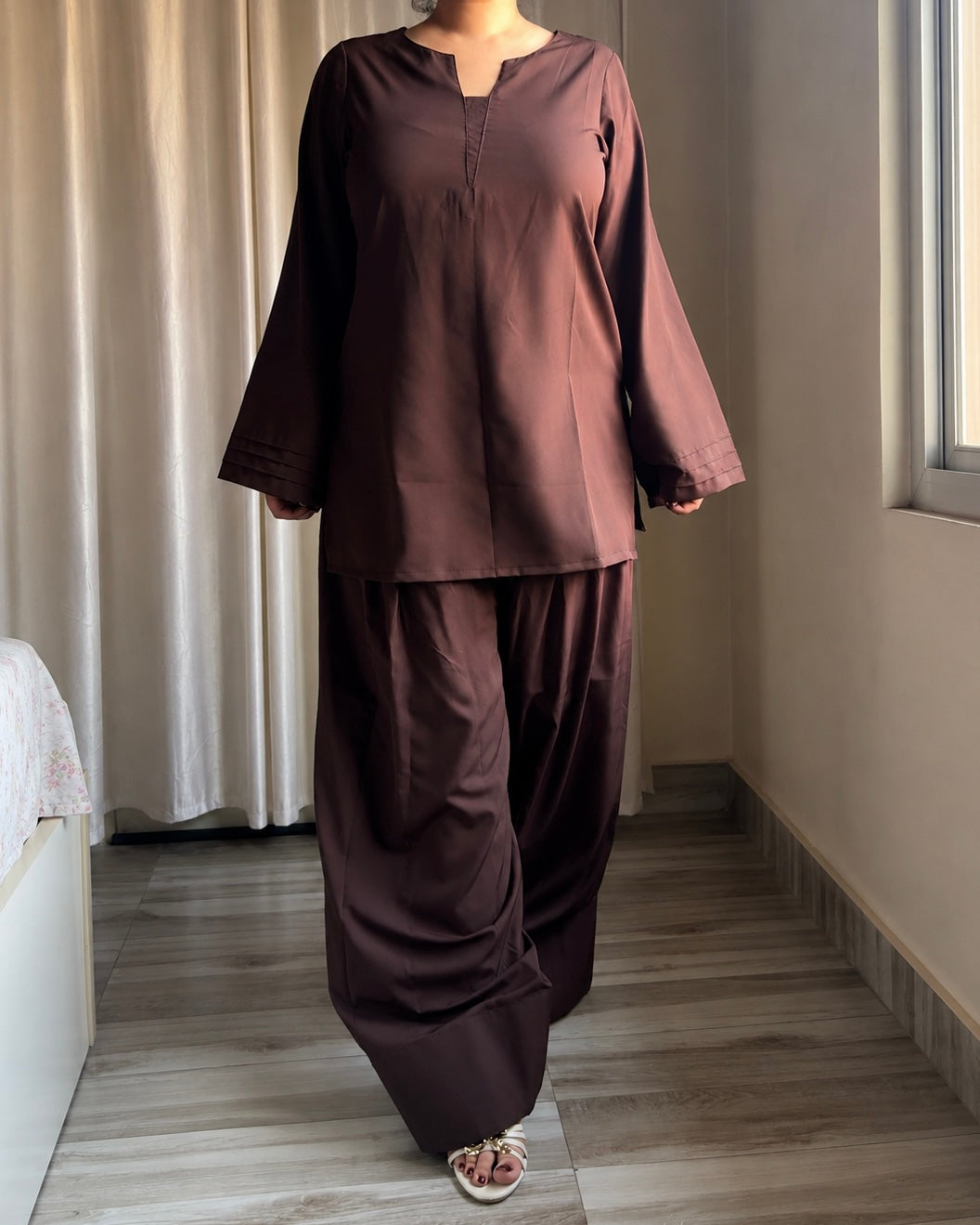 Coffee Brown Farshi Set