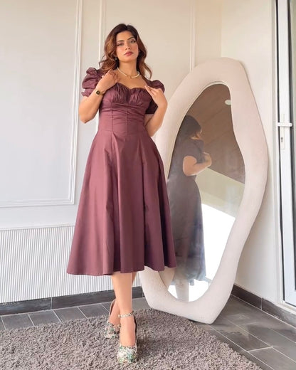 Josefina Brown Bustier Sundress