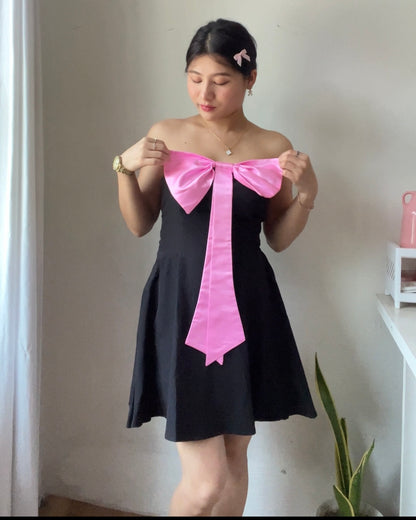 Nina Pink Bow Mini Dress