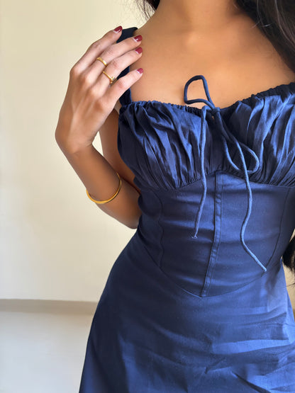 Matilda French Navy Corset Mini Dress