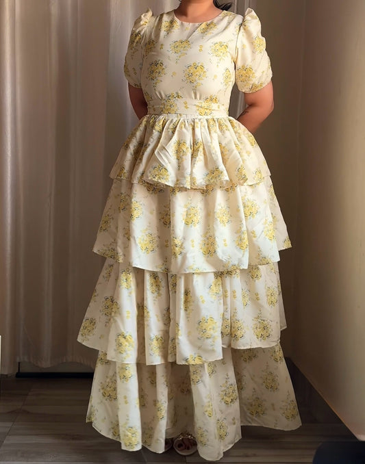Lemon Blossom Tier Dress