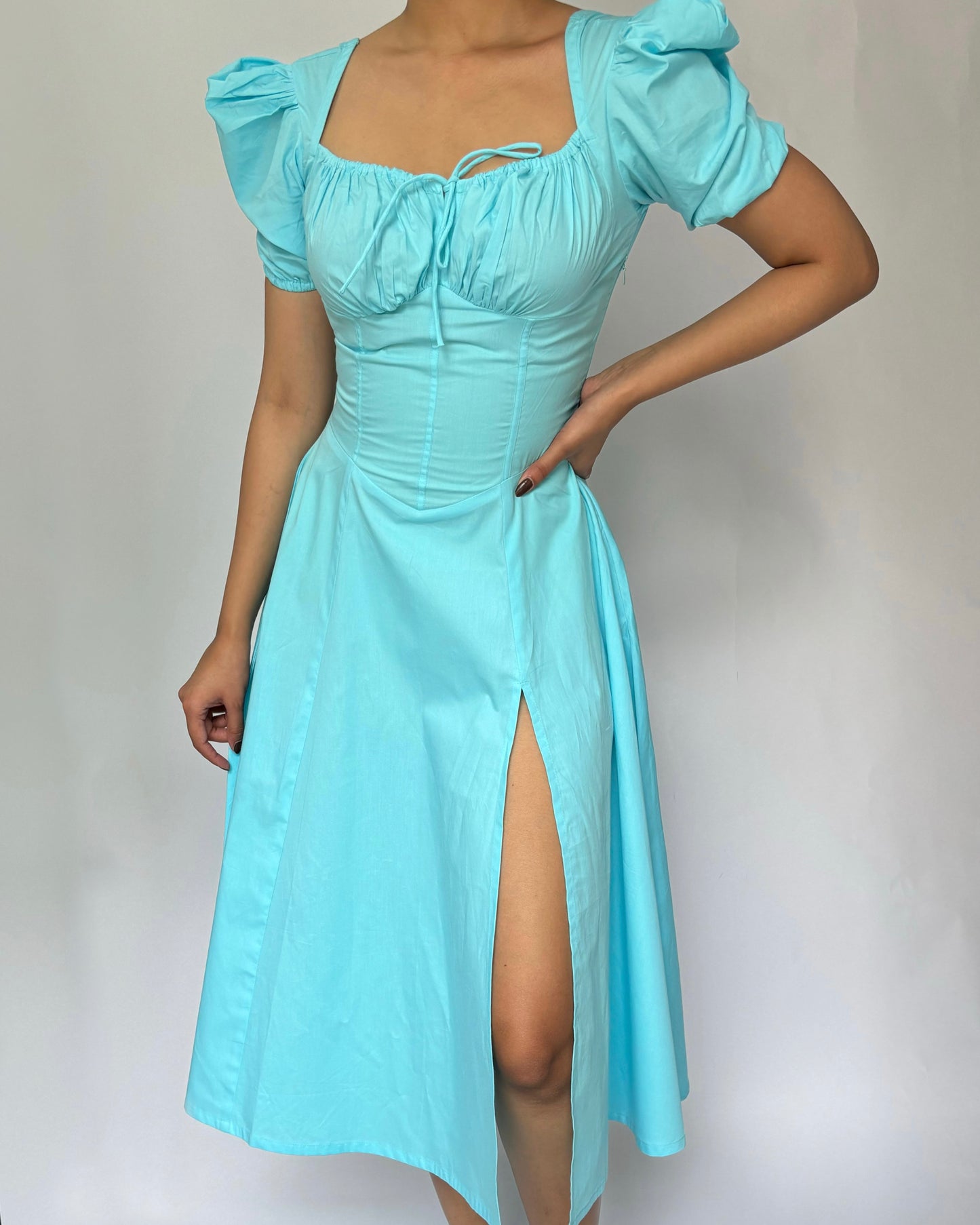 Josefina Blue Bustier Sundress