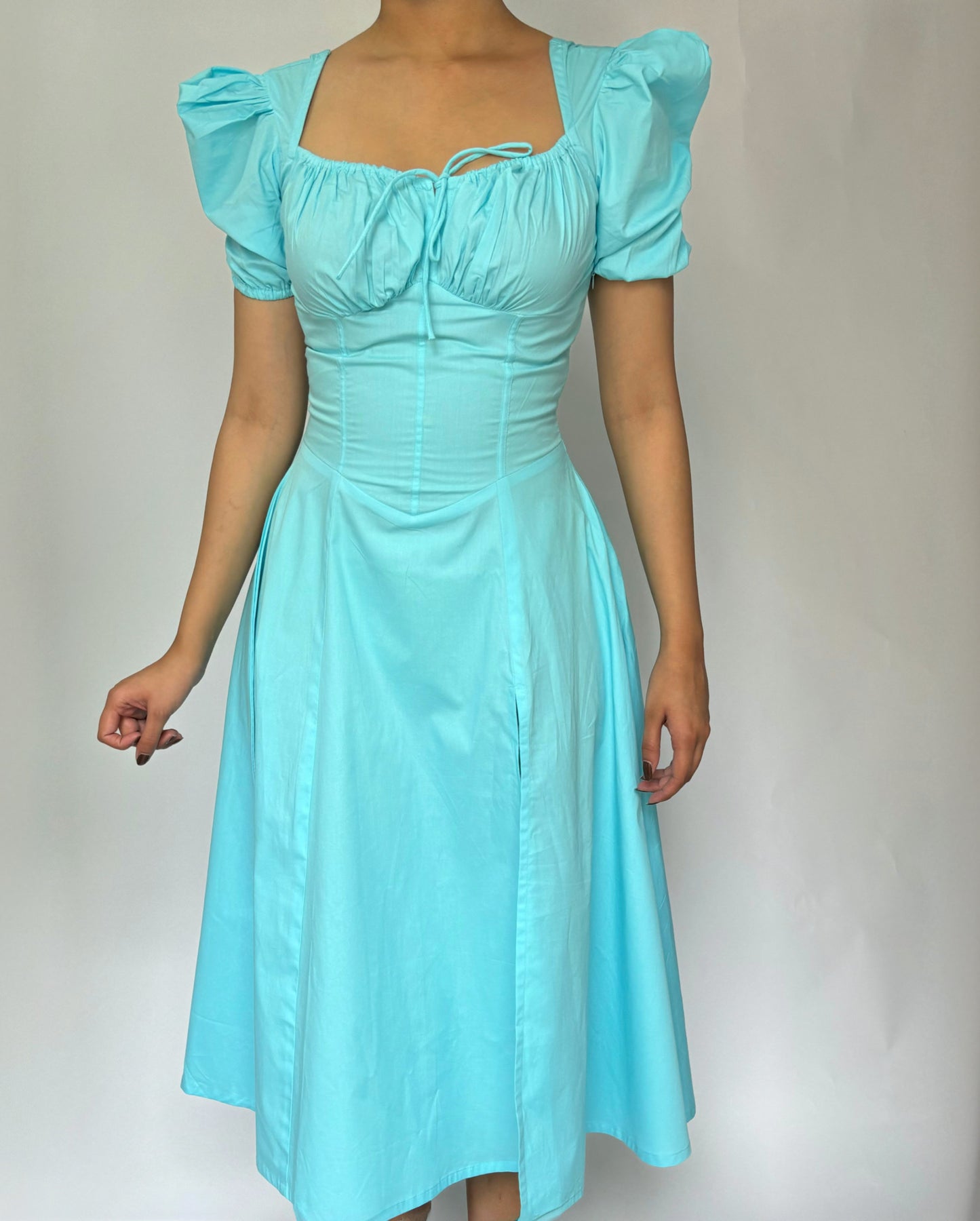 Josefina Blue Bustier Sundress