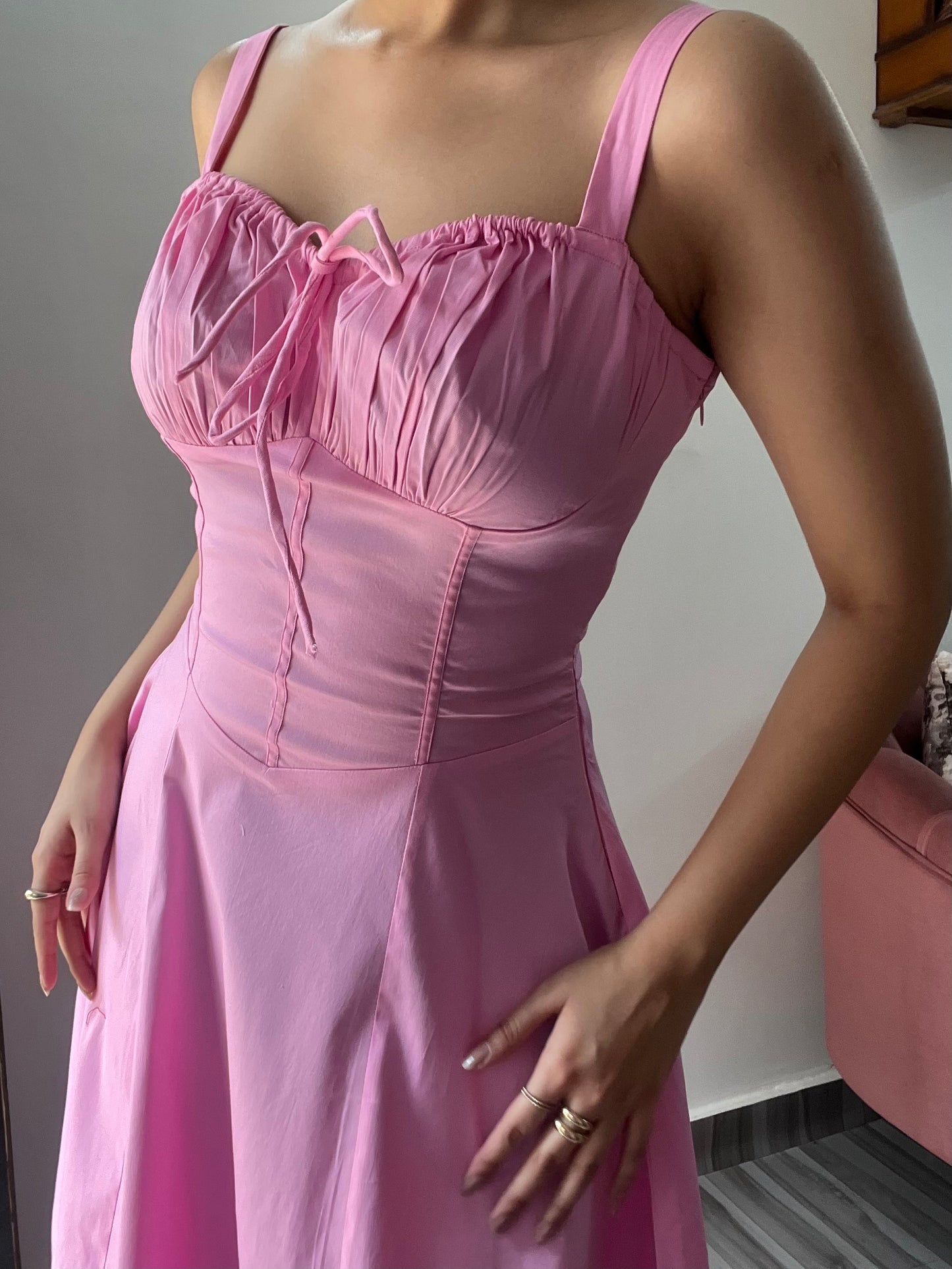 Sabrina Baby Pink Bustier Sundress
