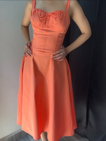 Sabrina Peach Bustier Sundress
