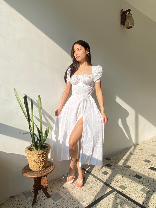 Josefina White Bustier Sundress