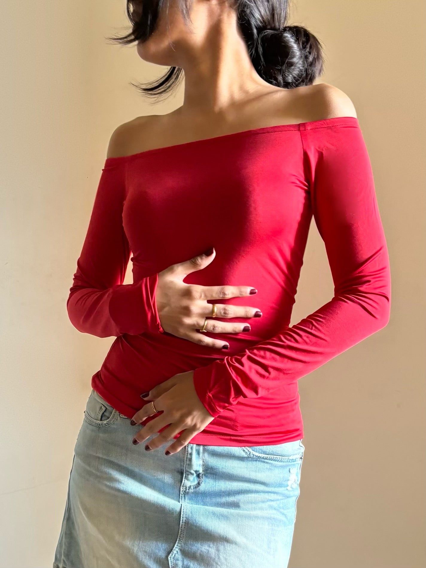 Solid Off-The-Shoulder Top