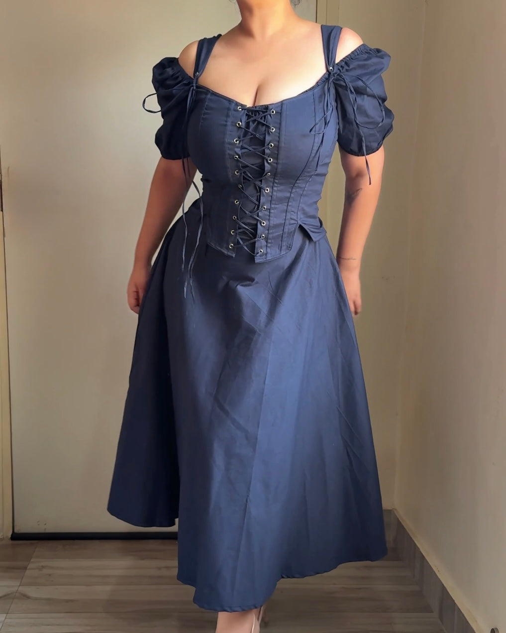 Talia French Navy Corset Dress
