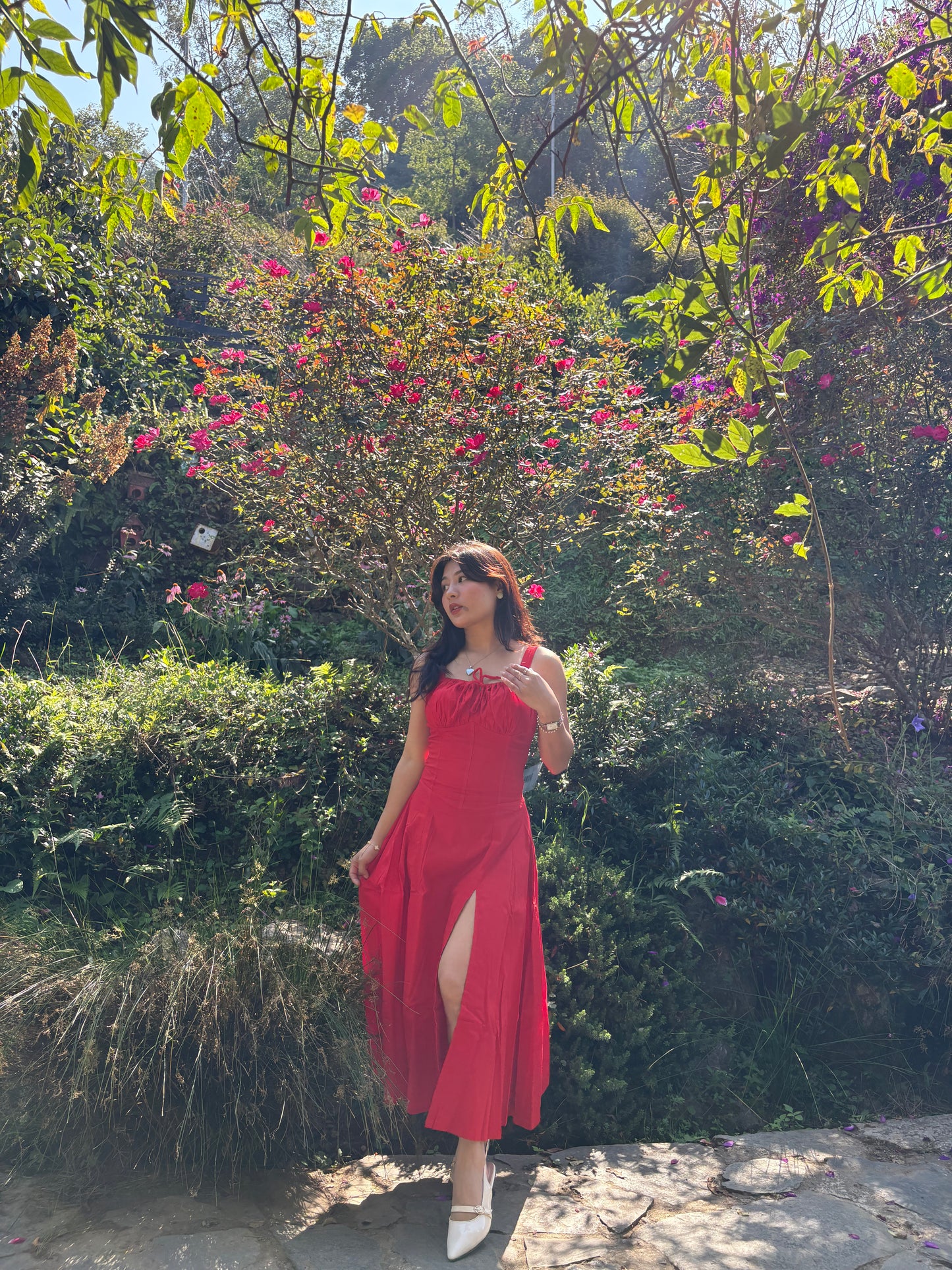 Sabrina Red Rose Bustier Sundress