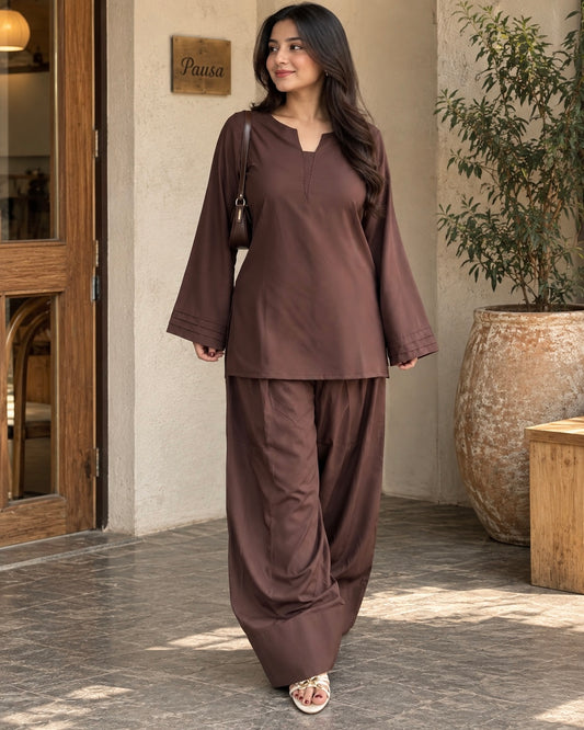 Coffee Brown Farshi Set