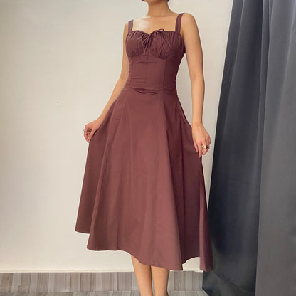 Sabrina Brown Bustier Sundress