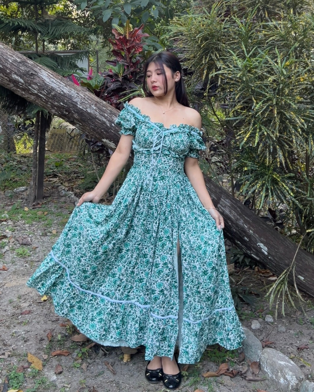 Belle Green Floral Print Sundress