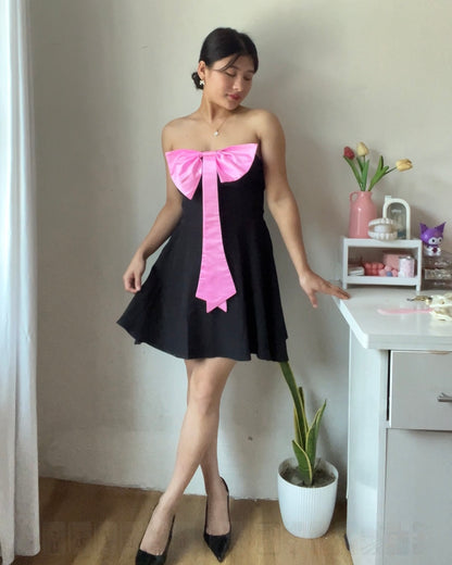 Nina Pink Bow Mini Dress