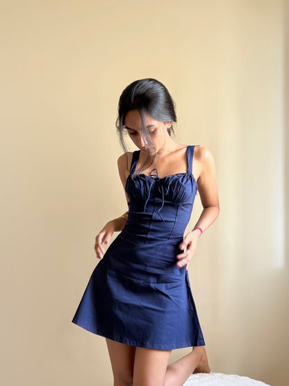 Matilda French Navy Corset Mini Dress