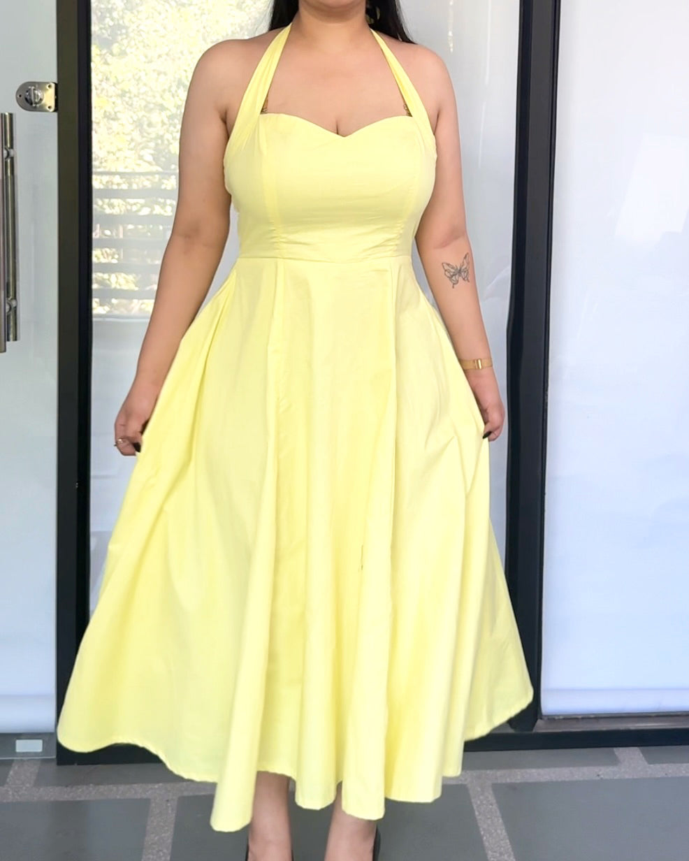 Golden Hour Halter Dress