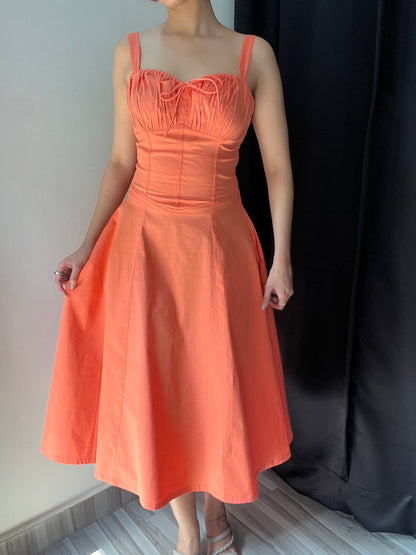Sabrina Peach Bustier Sundress
