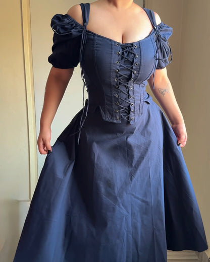 Talia French Navy Corset Dress