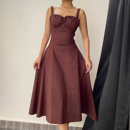 Sabrina Brown Bustier Sundress