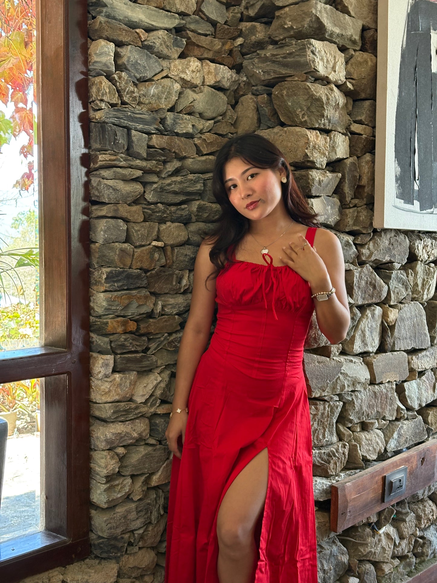 Sabrina Red Rose Bustier Sundress