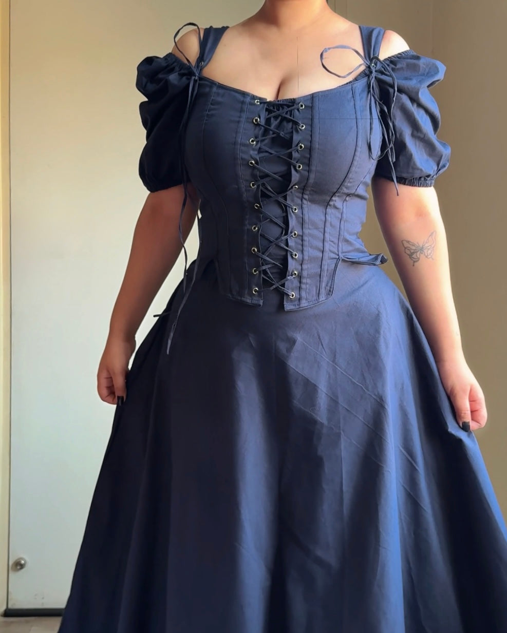 Talia French Navy Corset Dress