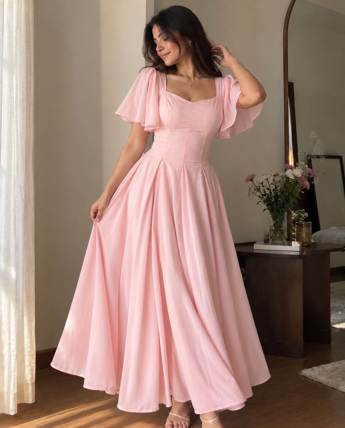 Giorgina Baby Pink Maxi Dress