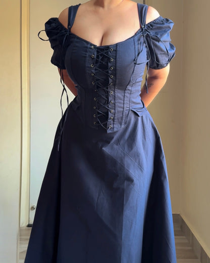 Talia French Navy Corset Dress