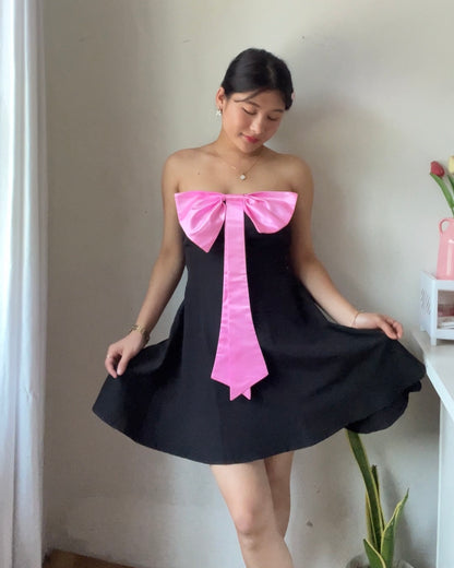 Nina Pink Bow Mini Dress