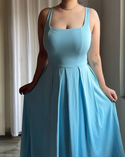 Annie Powder Blue Strappy Midi Dress