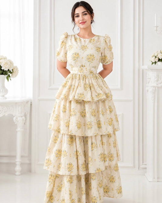 Lemon Blossom Tier Dress