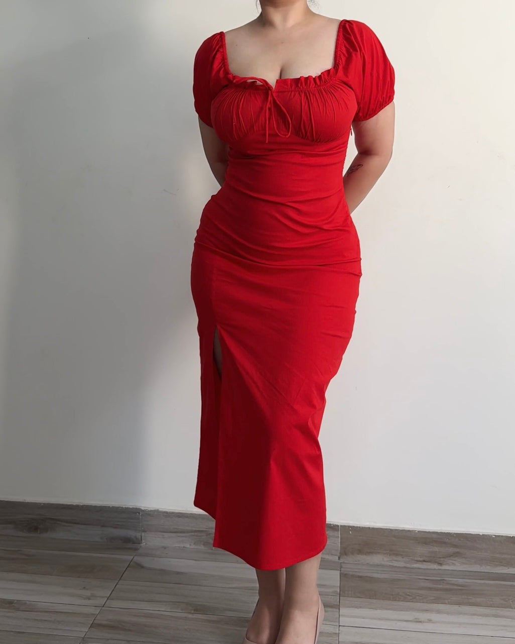 Samaria Red Rose Bustier Dress