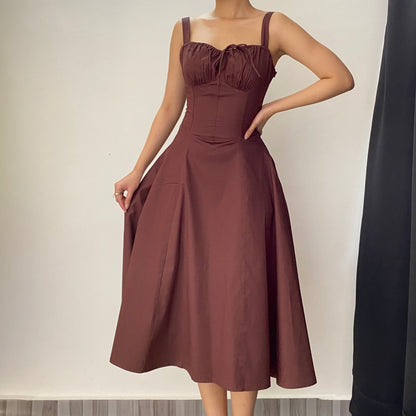 Sabrina Brown Bustier Sundress