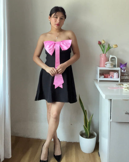 Nina Pink Bow Mini Dress