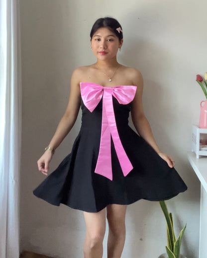 Nina Pink Bow Mini Dress