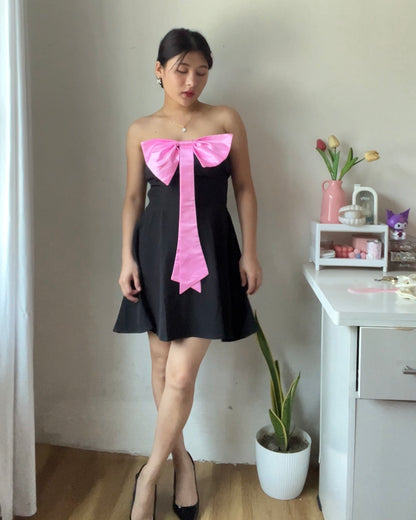 Nina Pink Bow Mini Dress