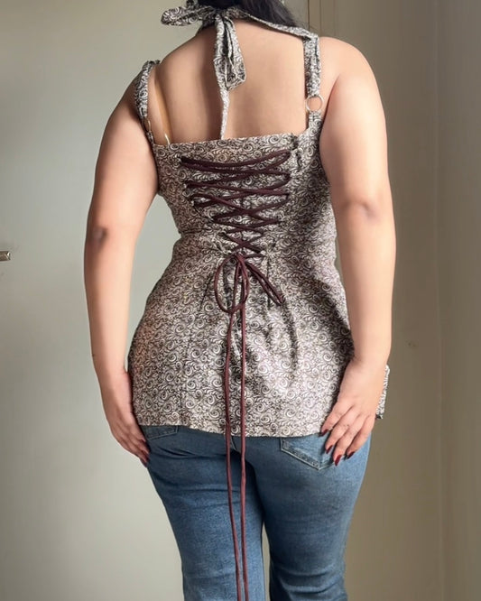 Aahana Halter Neck Corset Kurti