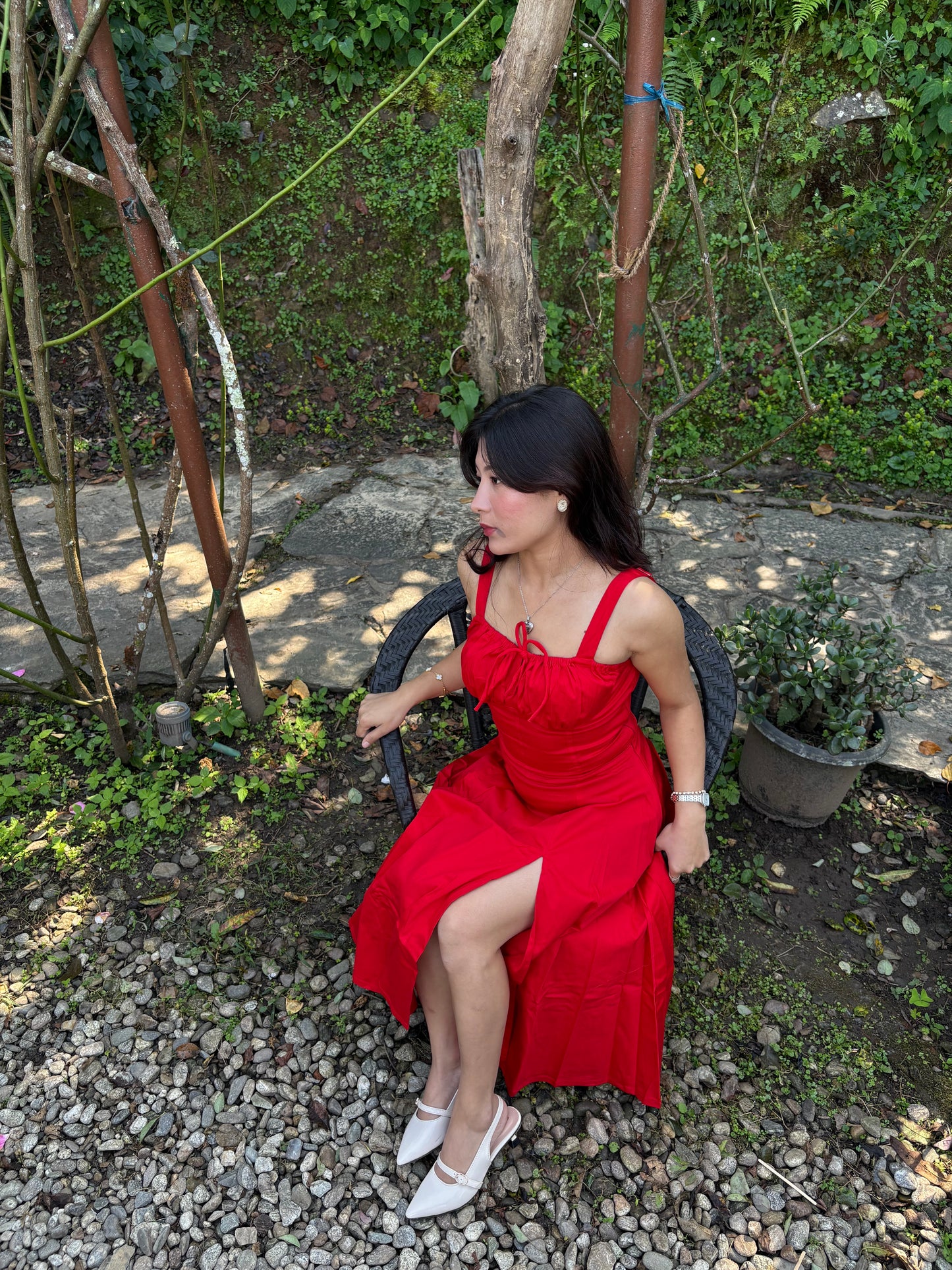 Sabrina Red Rose Bustier Sundress