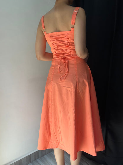 Sabrina Peach Bustier Sundress