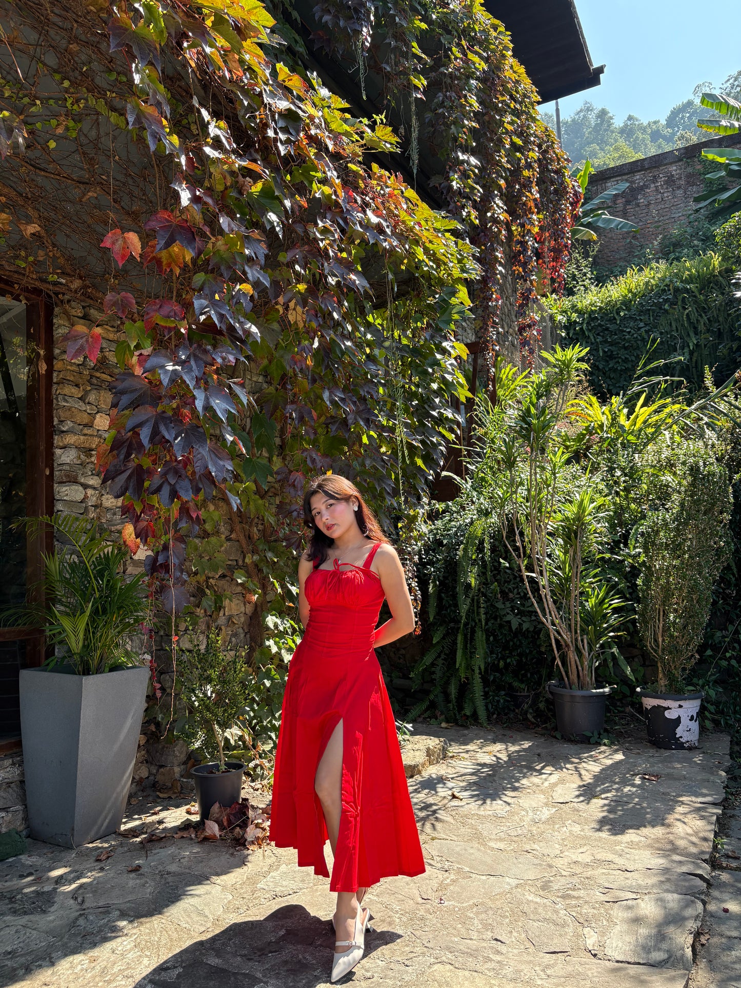 Sabrina Red Rose Bustier Sundress