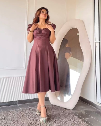 Josefina Brown Bustier Sundress