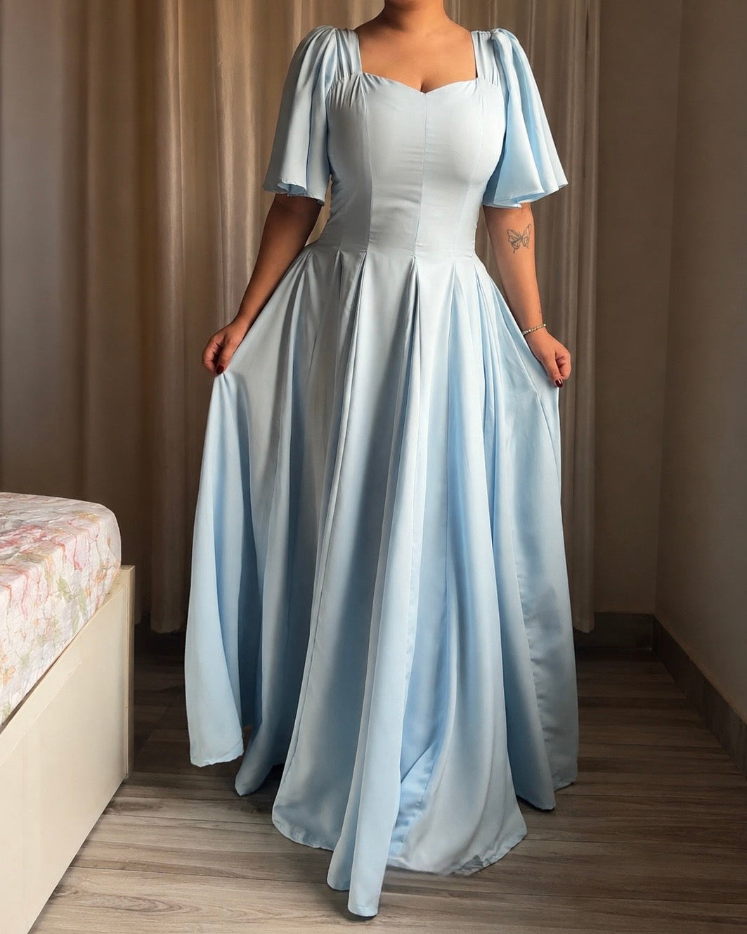 Giorgina Powder Blue Maxi Dress